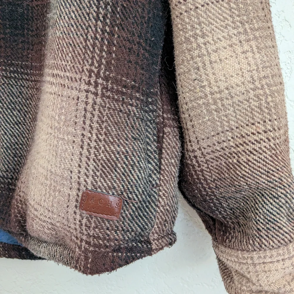 Jachs Men's Tan and Brown Plaid Shirt Jacket - Picture 7 of 13
